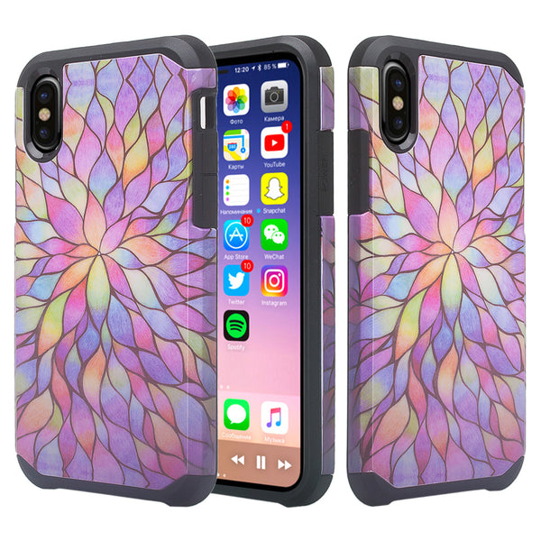 Apple iPhone X, Iphone 10 cover case - rainbow flower - www.coverlabusa.com