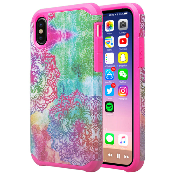 Apple iPhone X, Iphone 10 cover case - teal flower - www.coverlabusa.com