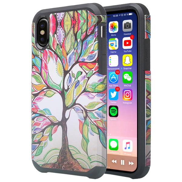 apple iphone x hybrid case - vibrant tree - www.coverlabusa.com