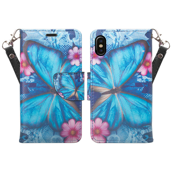 apple iphone xr wallet case - blue butterfly - www.coverlabusa.com
