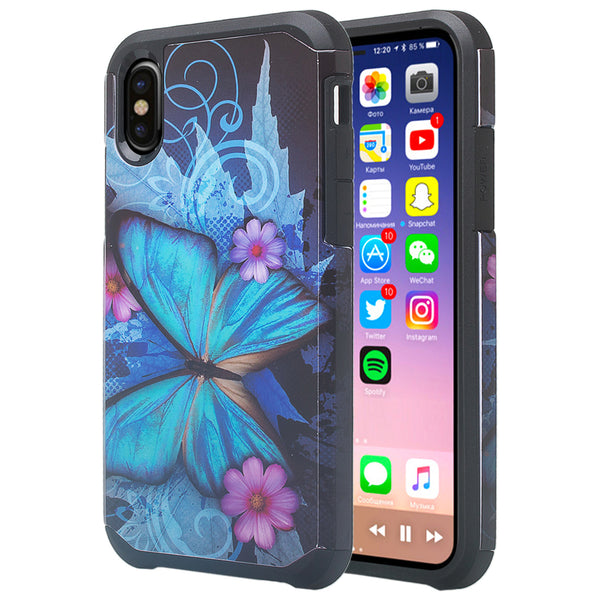 Apple iPhone X, Iphone 10 cover case - blue flower - www.coverlabusa.com