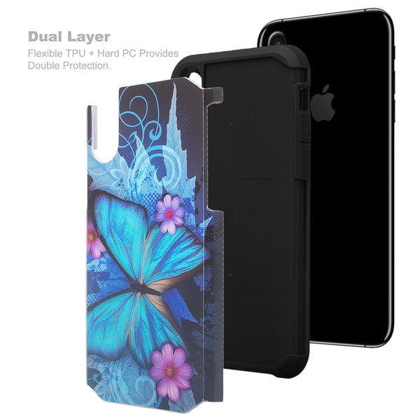 apple iphone x hybrid case - blue butterfly - www.coverlabusa.com