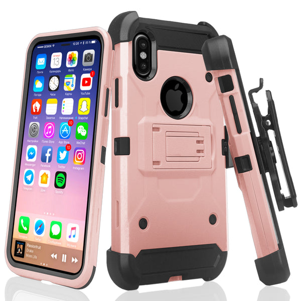 Apple Iphone X, iPhone 10 holster case - rose gold - www.coverlabusa.com