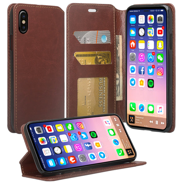 apple iphone xr wallet case - brown - www.coverlabusa.com