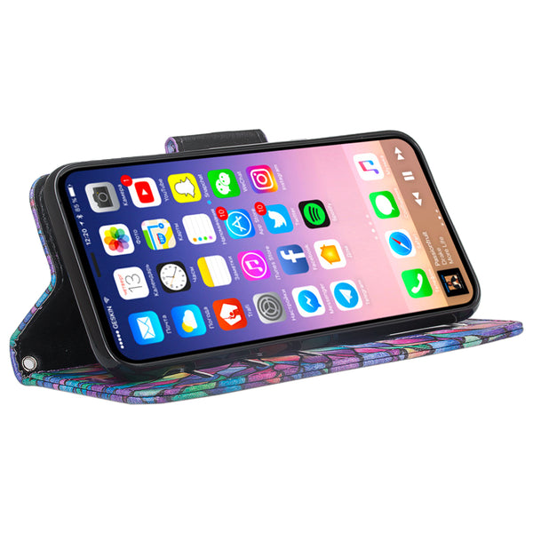 Apple iPhone X Wallet Case - rainbow flower - www.coverlabusa.com