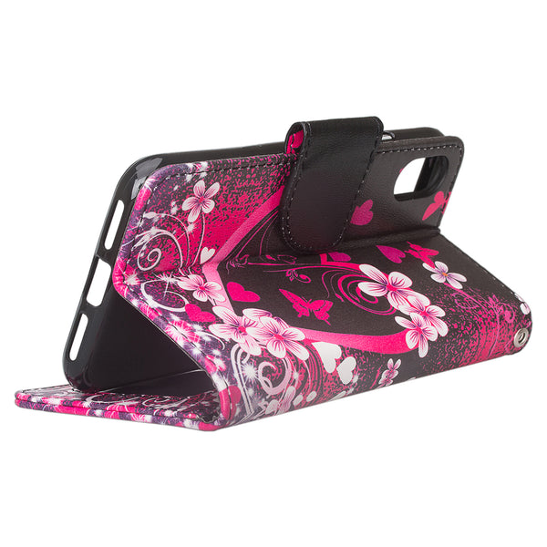 Apple iPhone X Wallet Case - heart butterflies - www.coverlabusa.com