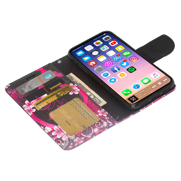 Apple iPhone X Wallet Case - heart butterflies - www.coverlabusa.com