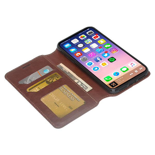 Apple iPhone X Wallet Case - brown - www.coverlabusa.com