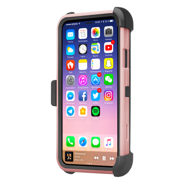 Apple iPhone X Hybrid Holster Case - Rose Gold - www.coverlabusa.com