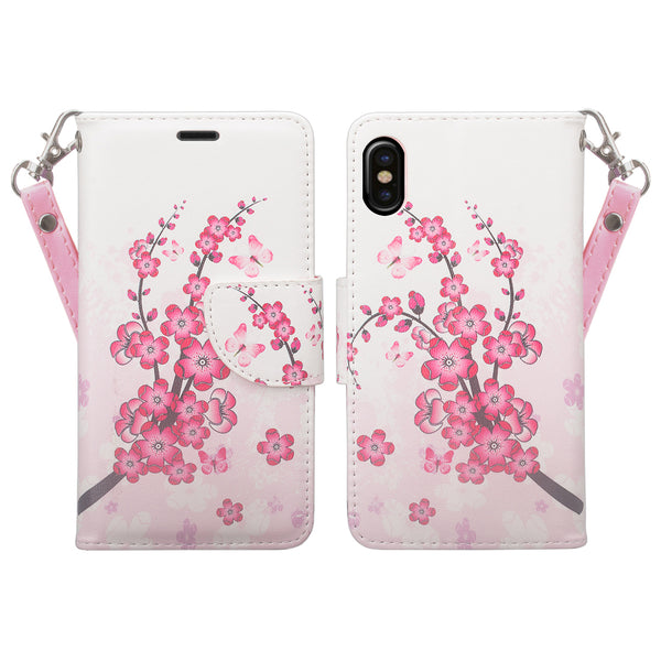 apple iphone x, iphone 10 wallet case - cherry blossom - www.coverlabusa.com