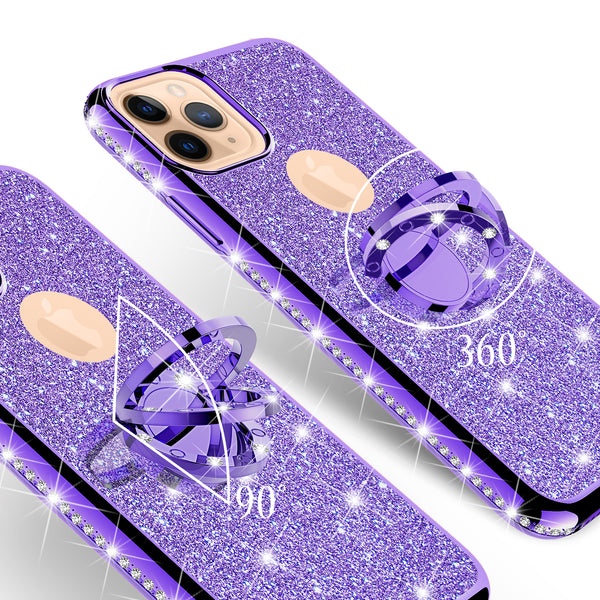 apple iphone 12 pro glitter bling fashion case - purple - www.coverlabusa.com