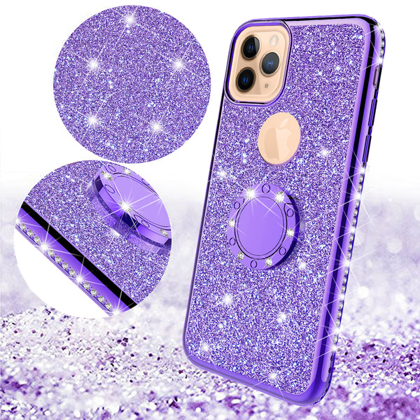 apple iphone 11 pro glitter bling fashion case - purple - www.coverlabusa.com