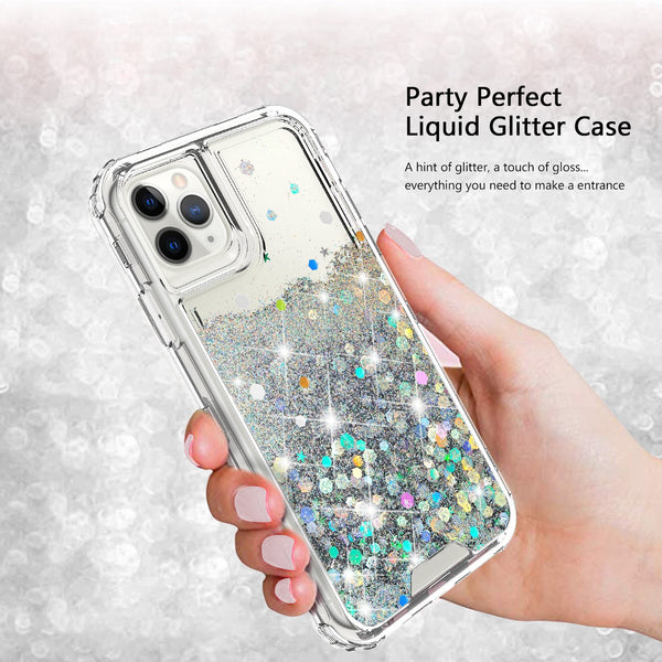 hard clear glitter phone case for apple iphone 11 - clear - www.coverlabusa.com 