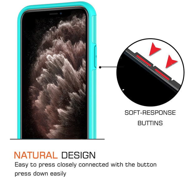 apple iphone 11 pro glitter hybrid case - teal - www.coverlabusa.com