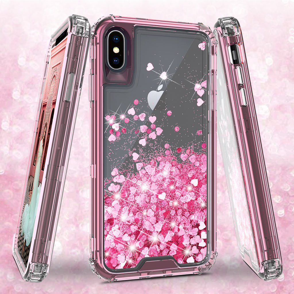 Generic Silicone Case Cover For Iphone XS MAX ( Pink Glitter Case