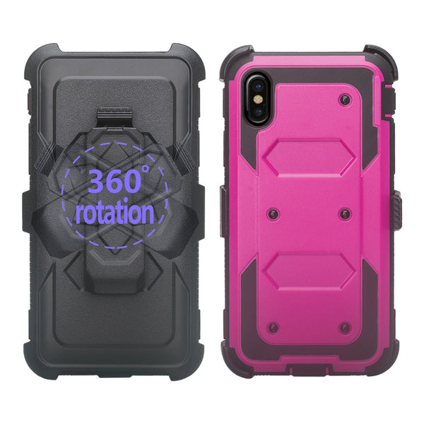 Apple iPhone XR heavy duty holster case - purple - www.coverlabusa.com