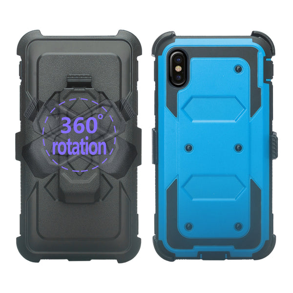 Apple iPhone X heavy duty holster case - blue - www.coverlabusa.com