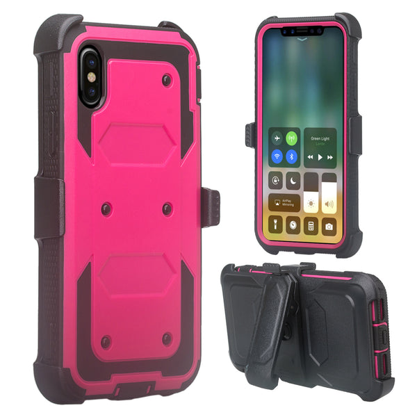 Apple iPhone XS Max heavy duty holster case - hot pink - www.coverlabusa.com
