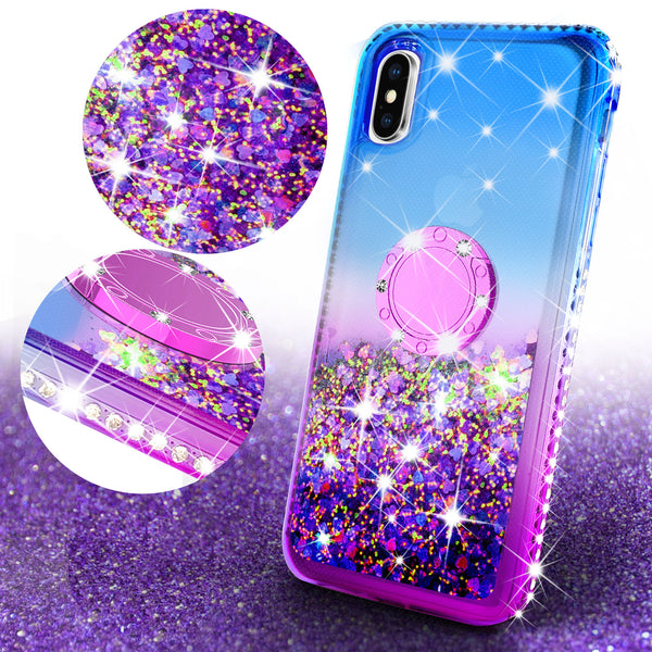 glitter ring phone case for Apple iPhone X/10- blue gradient - www.coverlabusa.com 