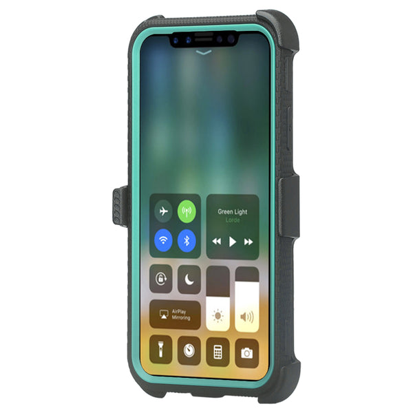 Apple iPhone X heavy duty holster case - teal - www.coverlabusa.com