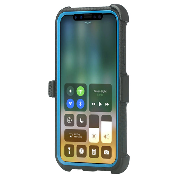 Apple iPhone X heavy duty holster case - blue - www.coverlabusa.com