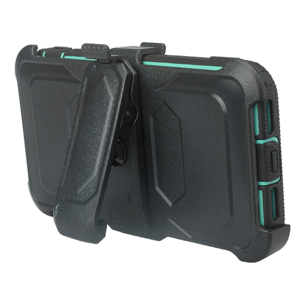 Apple iPhone X heavy duty holster case - teal - www.coverlabusa.com