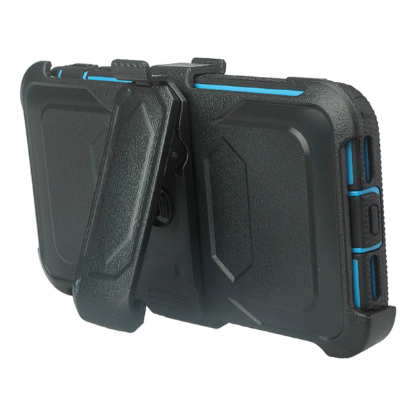 Apple iPhone X heavy duty holster case - blue - www.coverlabusa.com