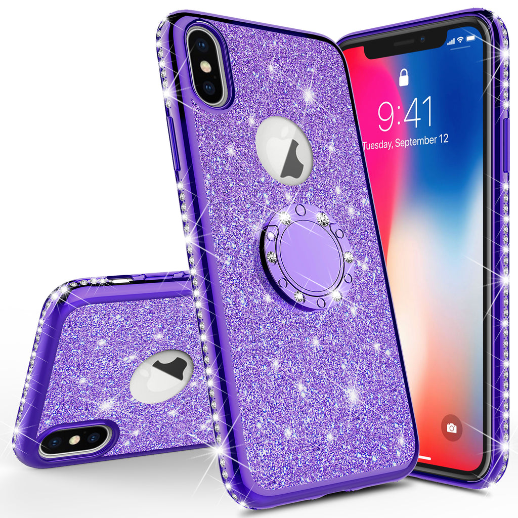 Apple iPhone XS Max Case, Apple A1921, [Wrist Strap] Glitter Faux Leat –  SPY Phone Cases and accessories