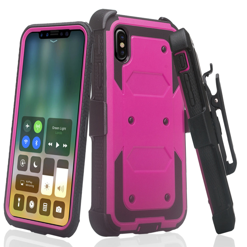 Apple iPhone X heavy duty holster case - purple - www.coverlabusa.com