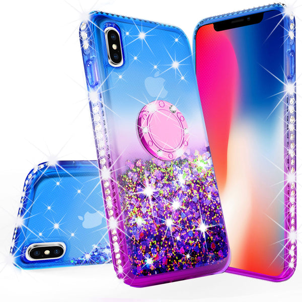 glitter ring phone case for Apple iPhone XR - blue gradient - www.coverlabusa.com 