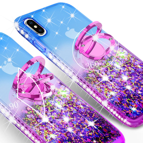 glitter ring phone case for Apple iPhone XR - blue gradient - www.coverlabusa.com 