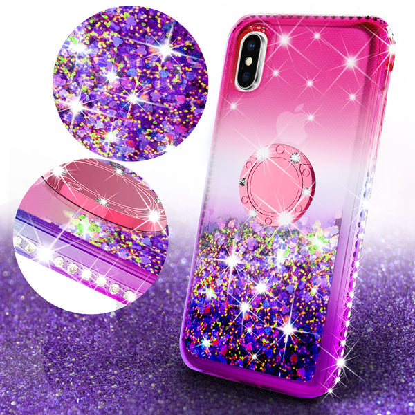 glitter ring phone case for Apple iPhone XS Max - pink gradient - www.coverlabusa.com 