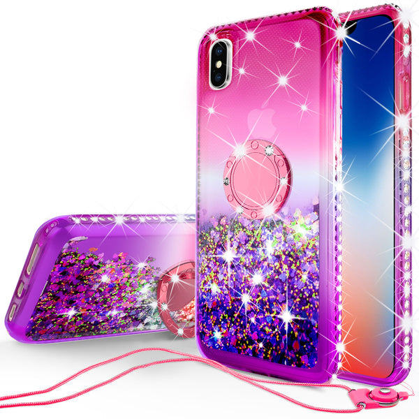 glitter ring phone case for Apple iPhone XS Max - pink gradient - www.coverlabusa.com 
