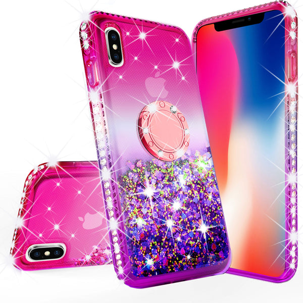 glitter ring phone case for Apple iPhone XR - pink gradient - www.coverlabusa.com 