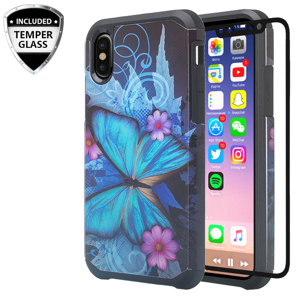 apple iphone xs max hybrid case - blue butterfly - www.coverlabusa.com