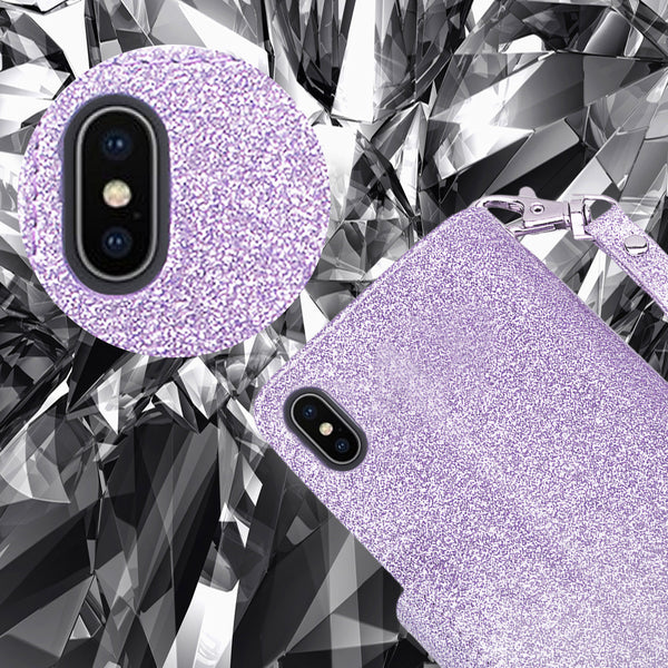 Apple iPhone XR Glitter Wallet Case - Purple - www.coverlabusa.com