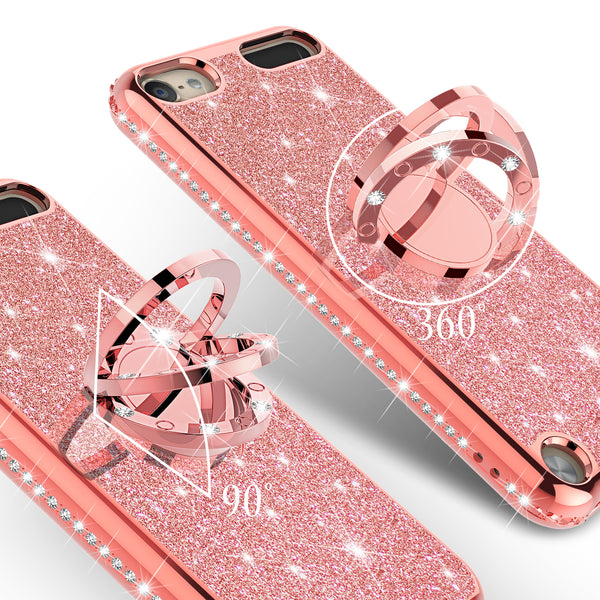 apple ipod touch 5 glitter bling fashion 3 in 1 case - rose gold - www.coverlabusa.com