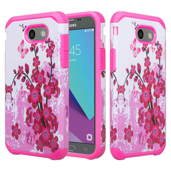 samsung galaxy J3 emerge hybrid case - cherry blossom - www.coverlabusa.com