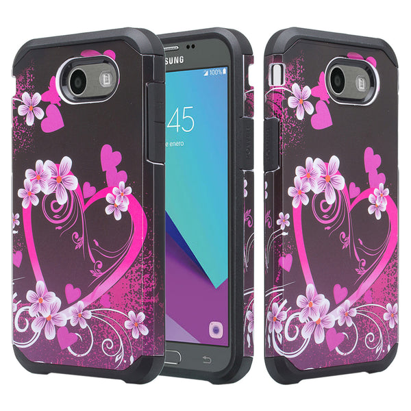 samsung j3 emerge case - hybrid heart butterflies - www.coverlabusa.com