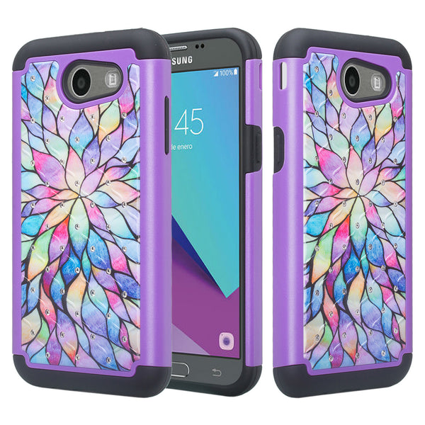 samsung galaxy j3 emerge case - rainbow flower - www.coverlabusa.com