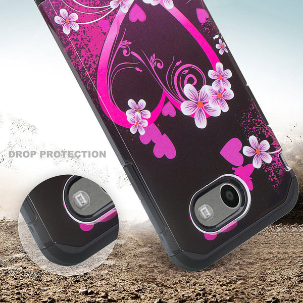 samsung j3 emerge case - hybrid heart butterflies - www.coverlabusa.com