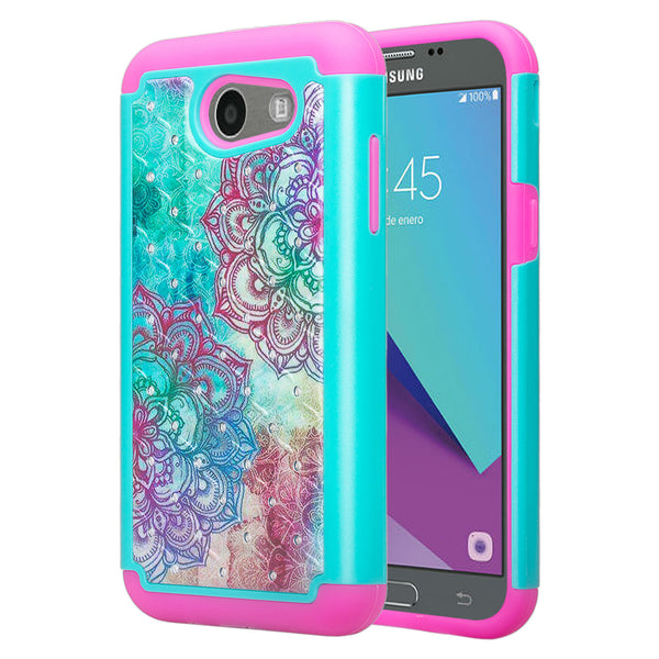 samsung galaxy j3 emerge case - teal flower - www.coverlabusa.com