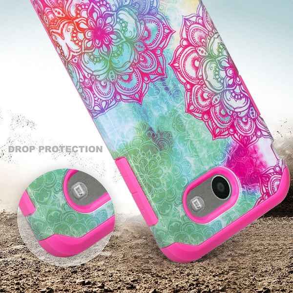 samsung galaxy J3 emerge hybrid case - teal flower - www.coverlabusa.com