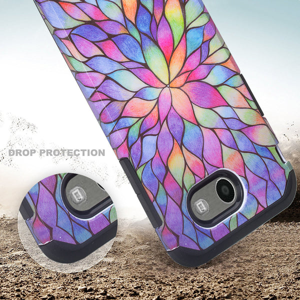 samsung galaxy J3 emerge hybrid case - rainbow flower - www.coverlabusa.com