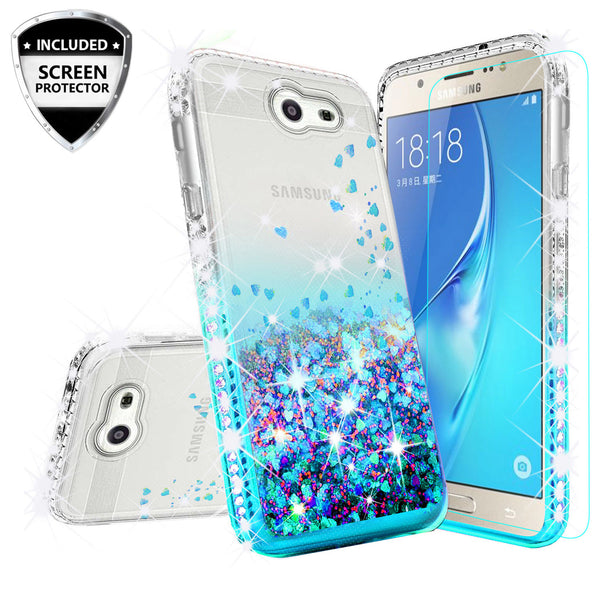 clear liquid phone case for samsung galaxy j7 2017 - teal - www.coverlabusa.com 