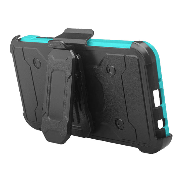 Samsung Galaxy J7 2018 Hybrid Holster Case - Teal - www.coverlabusa.com