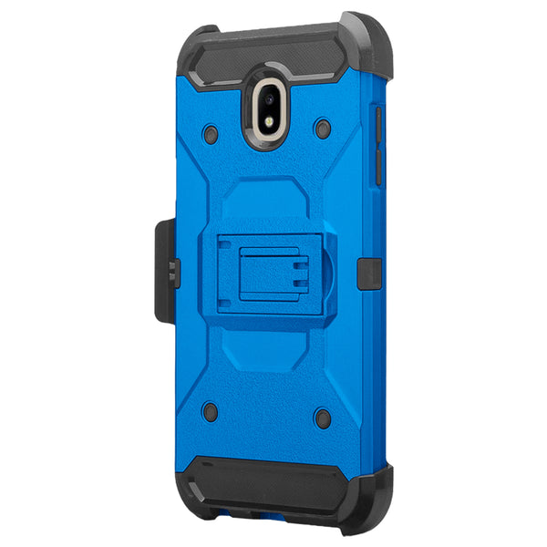 Samsung Galaxy J7 2018 Hybrid Holster Case - Blue - www.coverlabusa.com