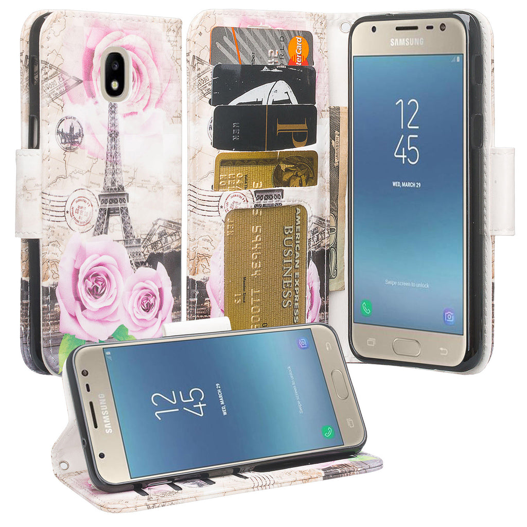 Samsung Galaxy J7 (2018) leather wallet case - paris - www.coverlabusa.com