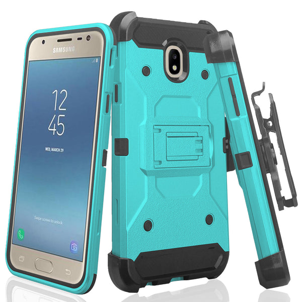 Samsung Galaxy J7 2018 Hybrid Holster Case - Teal - www.coverlabusa.com