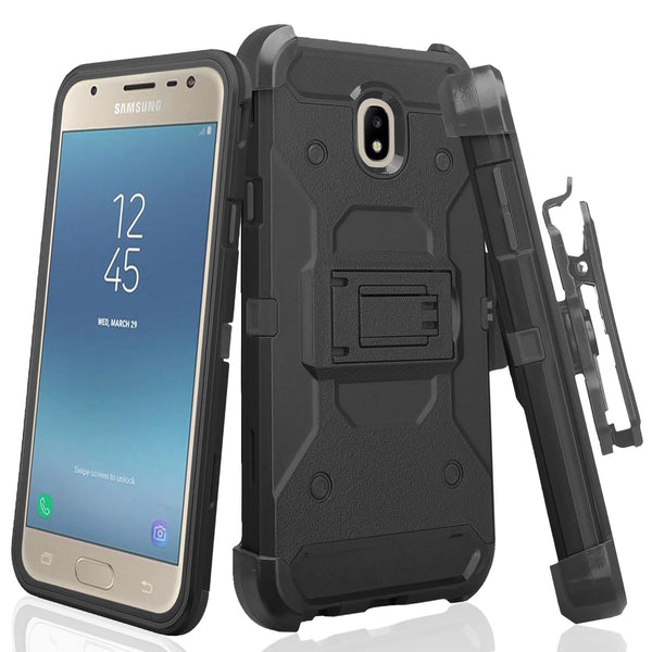 Samsung Galaxy J3 2018 Hybrid Holster Case - Black - www.coverlabusa.com